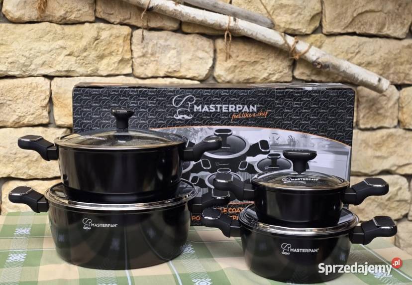 259 Garnki lakierowane czarne 4 sztuki Masterpan Zabrze