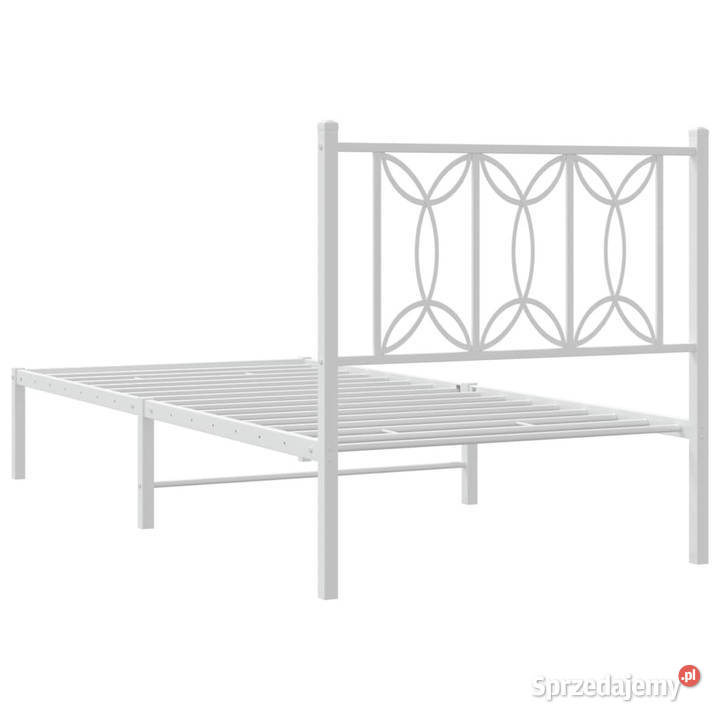 Metalowa rama łóżka z wezgłowiem biała 90x190 Ramy i stelaże sprzedam