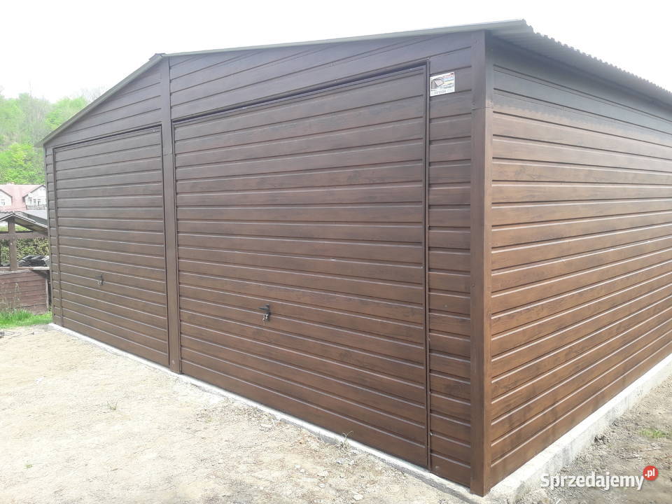 Garaż blaszany 37x5m BRĄZOWY garaże blaszane Dąbrowa Górnicza