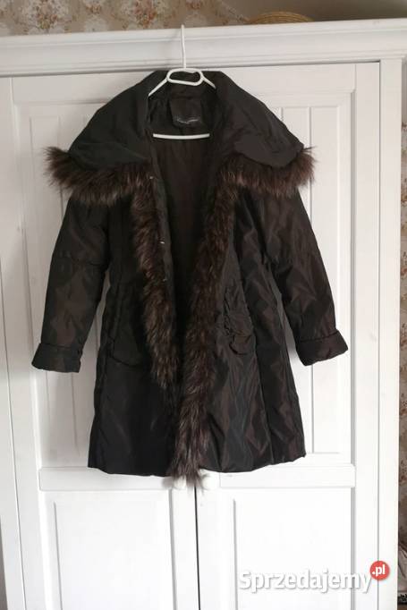 Czekoladowa lekko ocieplana kurtka z obszyciem