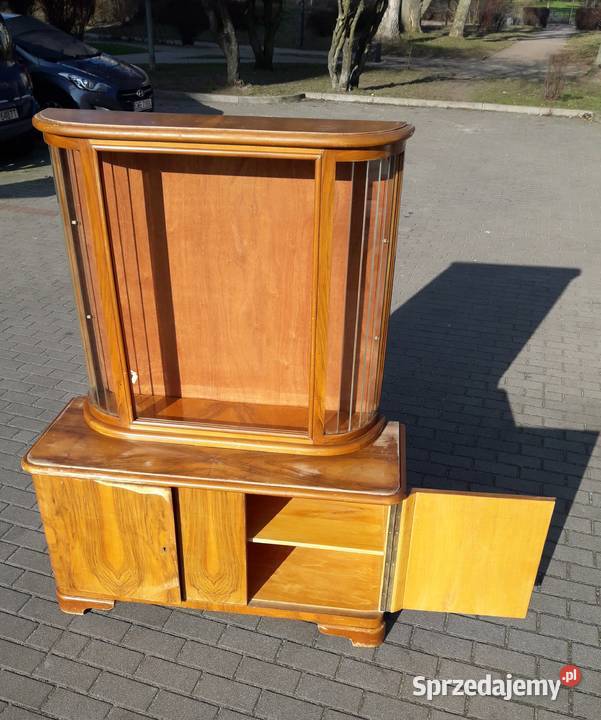 Witryna serwantka Art Deco PRL orzech lata 5060 Gdynia sprzedam