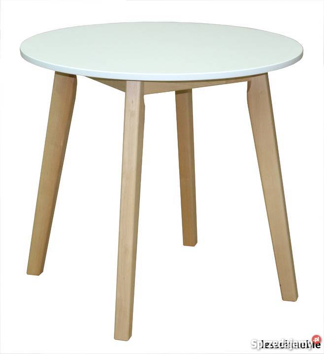 STÓŁ OKRĄGŁY FI 70 CM BIAŁY STOLIK ŁAWA KOLORY SKANDYNAWSKI