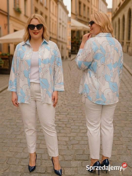 Koszula damska pastelowa w kwiaty 38 40 akryl łódzkie Pątnów