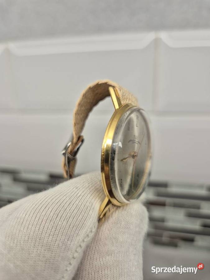 Zegarek złocony Łucz slim garniturowiec