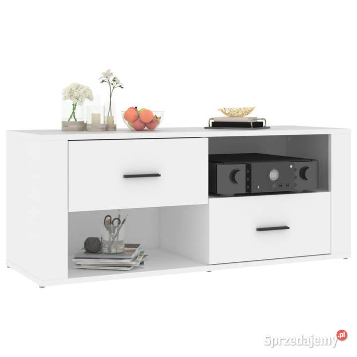 Szafka pod TV biała 100x35x40 materiał