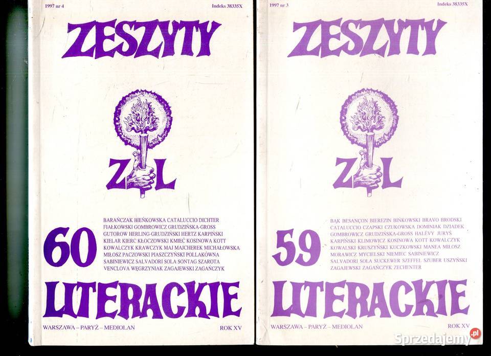 Zeszyty Literackie 59 XV 60 XV Rok wydania 1997 Pozostałe Szczecin