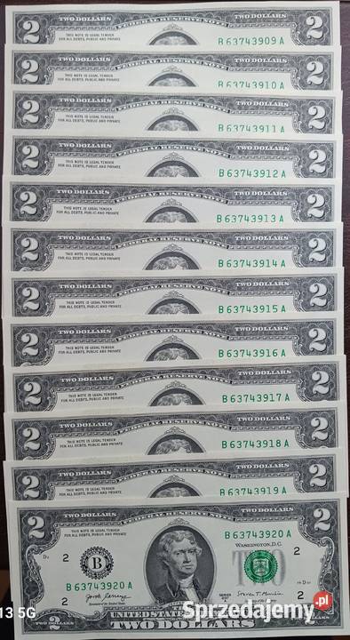 12 x 2 Dolary USA T Jefferson 2017 r seria A men Konin