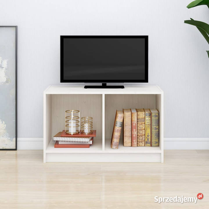 Szafka pod telewizor biała 70x33x42 lite drewno