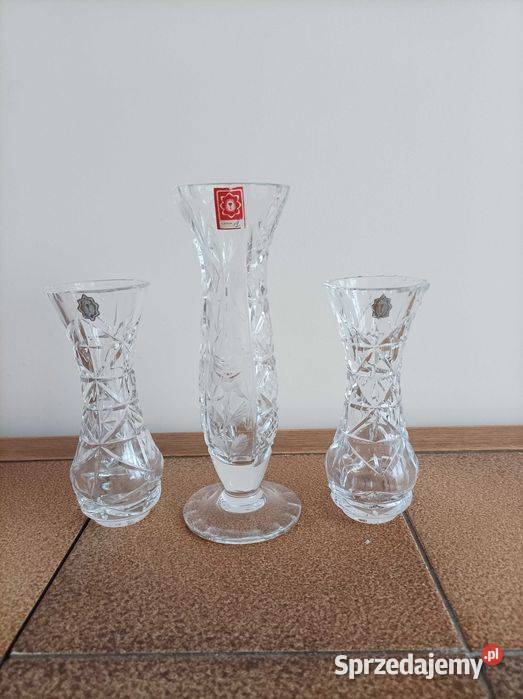 Wazon flakon kryształowy HSK Violetta z czasów Stronie Śląskie
