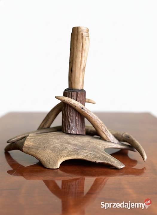 Stary świecznik z poroża Antyki Proszowice