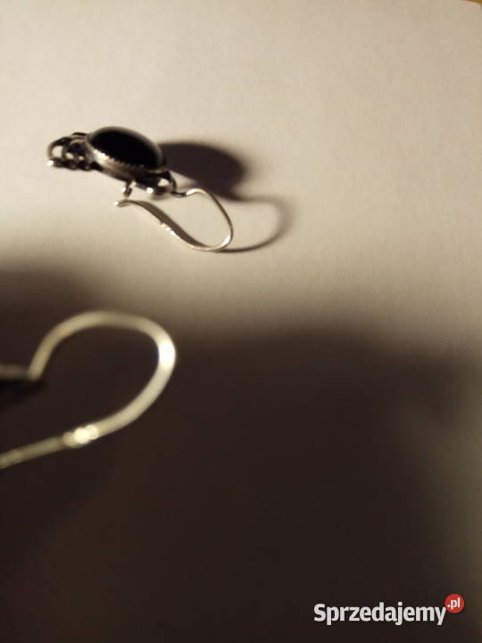 Kolczyki z czarnymi onyksami srebro Pszczyna