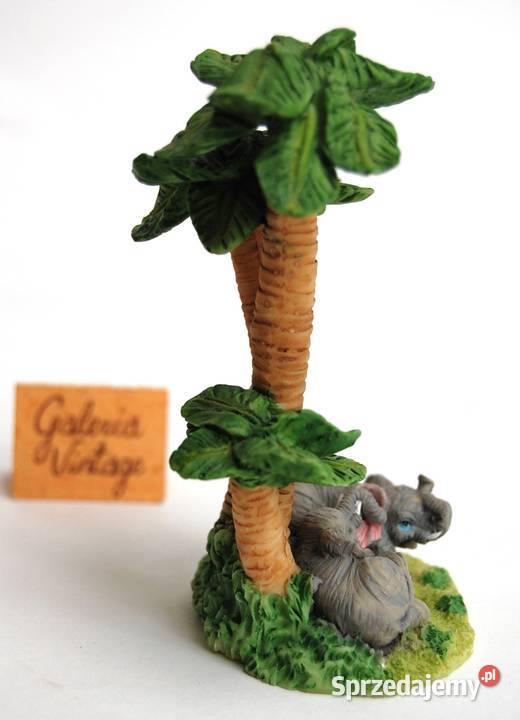 Słoń słonie pod palmami figurka z żywicy lubelskie