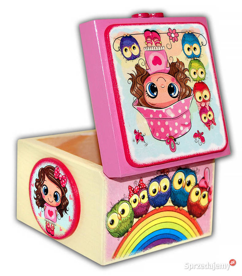 SZKATUŁKA drewniane pudełko BABY GIRL pastel Bydgoszcz