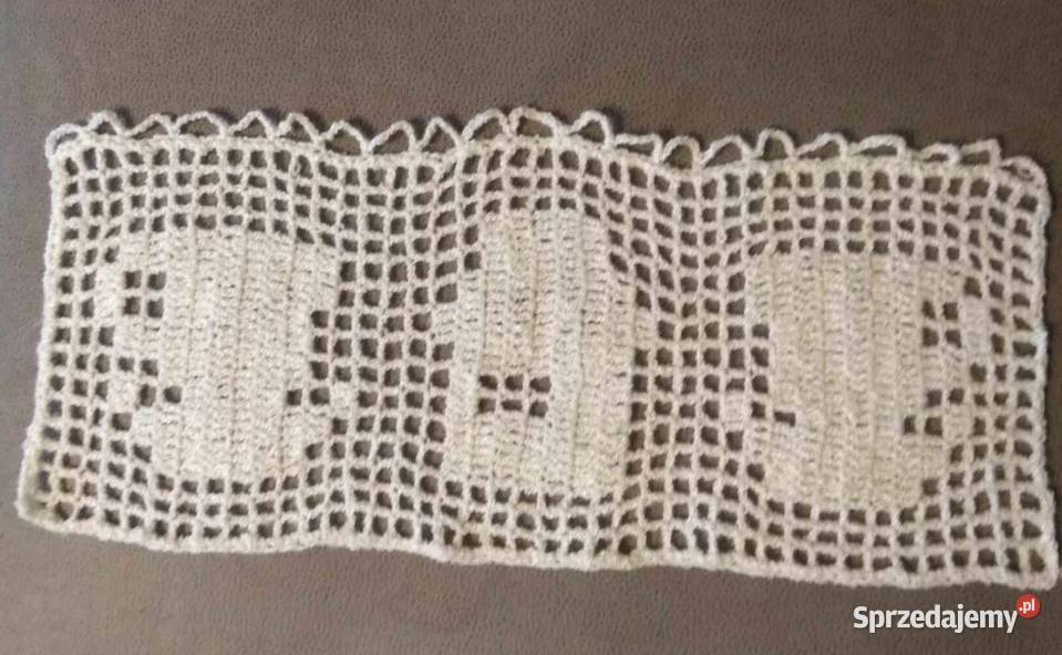 Firanka szydełkowa ok47 x 20 dżem dwie filiżanki