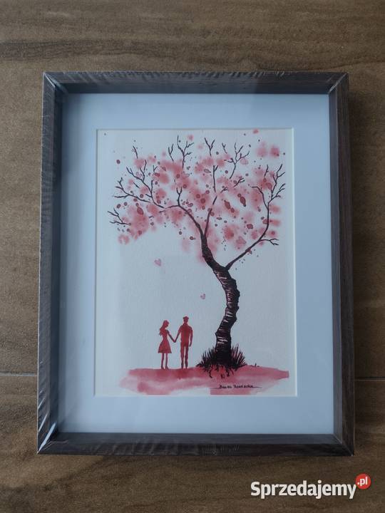 Akwarela Akwarelka Obraz pt Miłość w oprawie Warszawa sprzedam