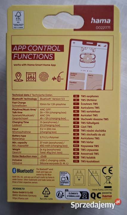 Słuchawki dokanałowe HAMA Passion Clear II ANC Małkinia Górna