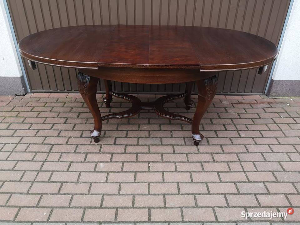 Stół Dębowy Owalny Dębowy Zgrabny Stary Antyk Swarzędz