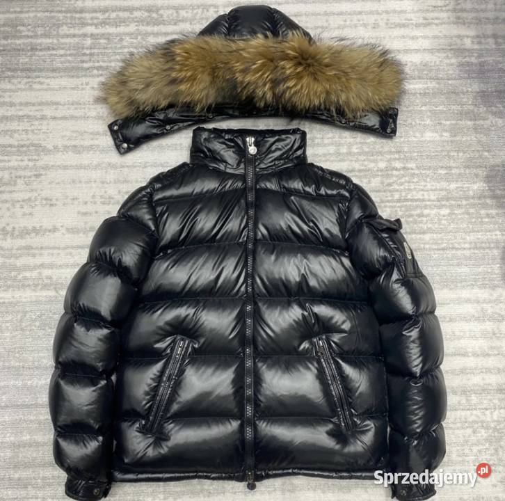 Puchowa kurtka męska Moncler czarna z kapturem Kraków sprzedam
