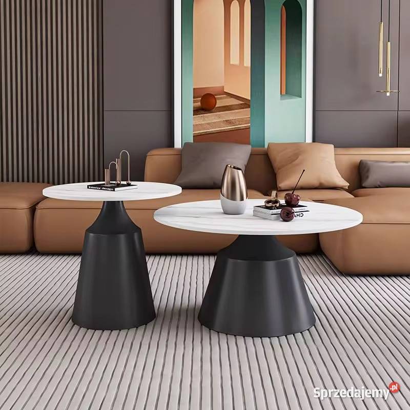 Zestaw czarnych stolików kawowych Premium Golkowice