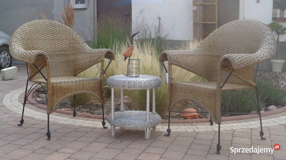 fotel rattanowy z metalowa konstrukcją metal Mielnica Duża