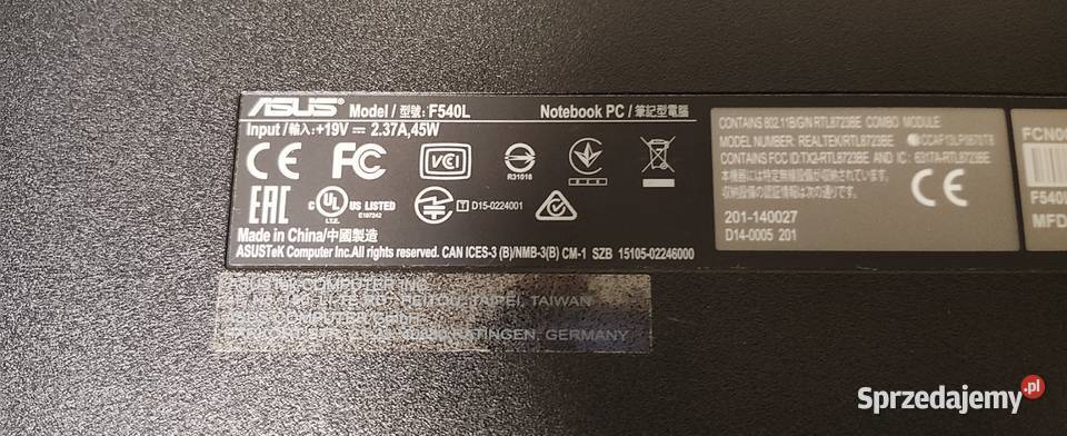 Sprzedam używany laptop Asus Wołomin