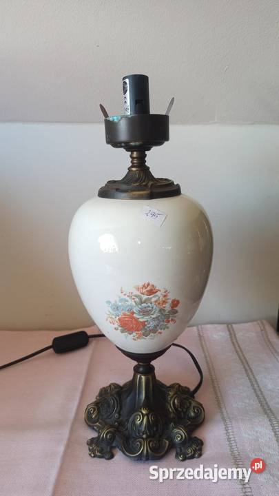 Lampa elektryczna porcelana i mosiądz Bez Gdańsk