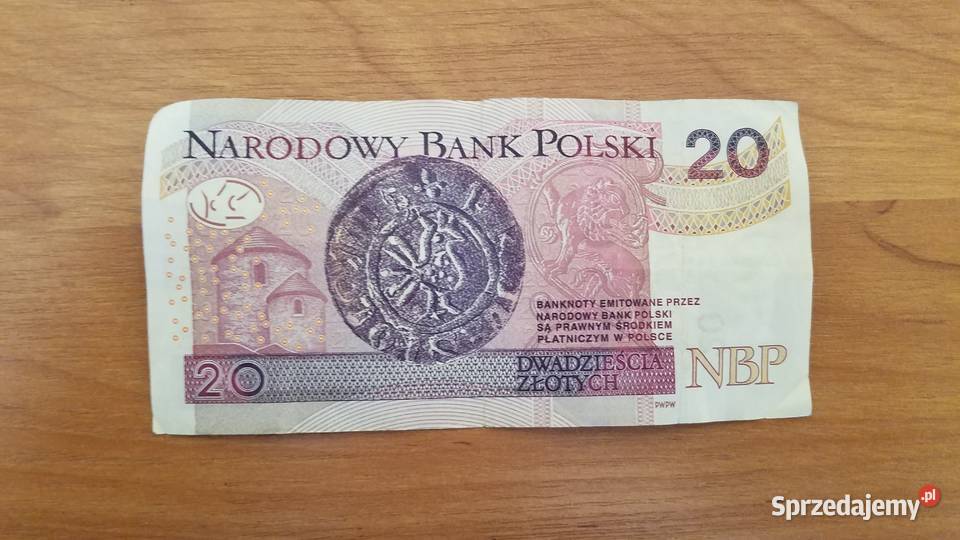 Banknot 20 obiegowy BX7072707 ładny radar lustro Białystok sprzedam