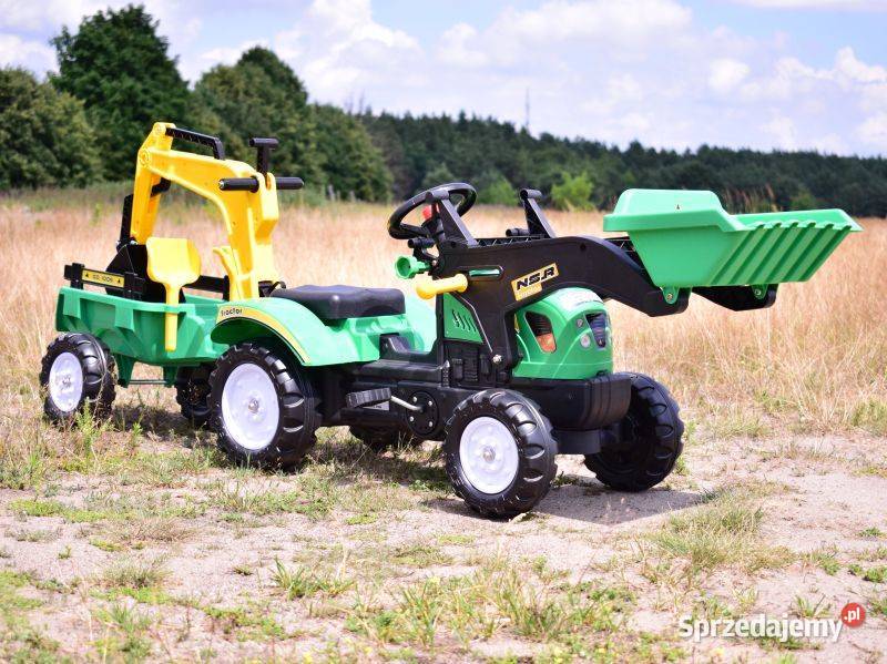 TRAKTOR NA PEDAŁY Z PRZYCZEPĄ ŁYŻKĄ I KOPARKĄ Toruń sprzedam