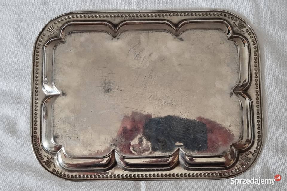 Stara taca blaszana bogato zdobiona Warszawa