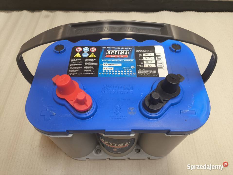 AKUMULATOR OPTIMA BLUE 55Ah 765ADO ŁODZI PONTONU osobowe Trzeciewiec
