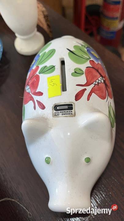 Skarbonka świnka Największa w kwiatki Sygnowana Gdańsk