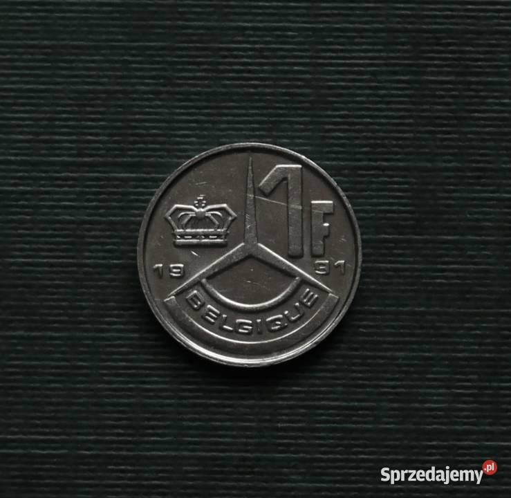 BELGIA 1 frank 1991 Napis francusku BELGIQUE Numizmatyka Gliwice