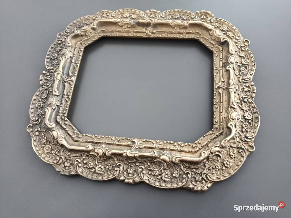 Stara ramka mosiężna przełom XIX XX wieku ok Antyki Rzeszów