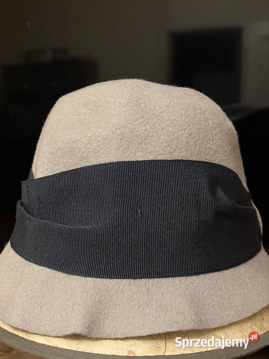 Wełniany kapelusz cloche stylizowany na lata 30 Dla kobiet Legnica