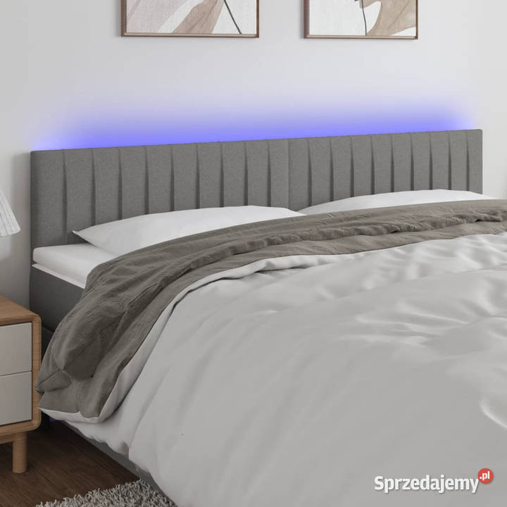 Zagłówek do łóżka z LED ciemnoszary 200x5x7888