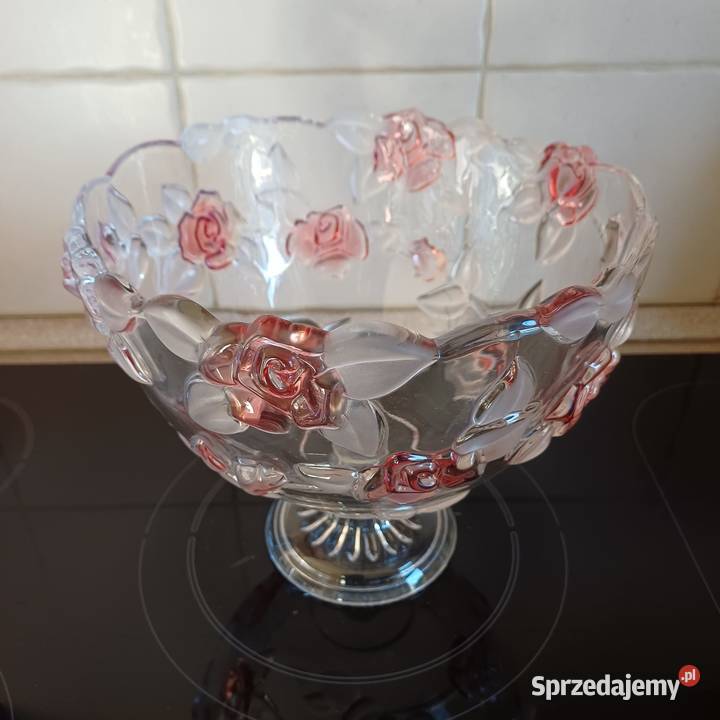 Salaterki szklana dużą na nóżce Sieradz sprzedam