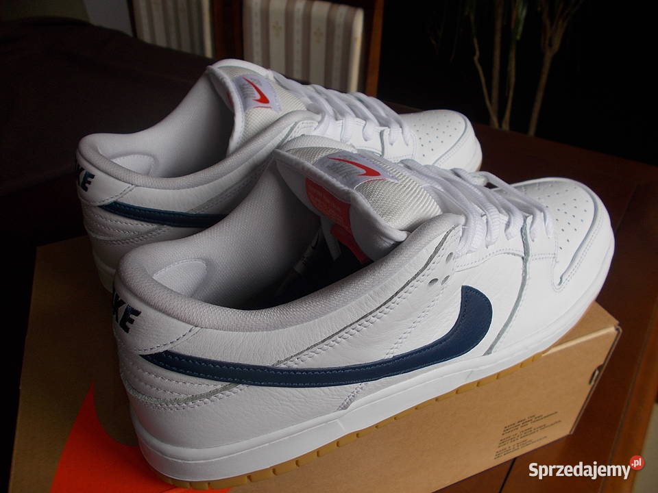 Eur 455 Nike SB Dunk Low Orange Label White Navy Moda i Styl Poznań