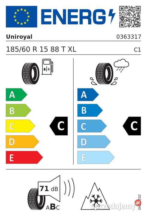 Opony Uniroyal 16565r15 88T dolnośląskie Bolesławiec