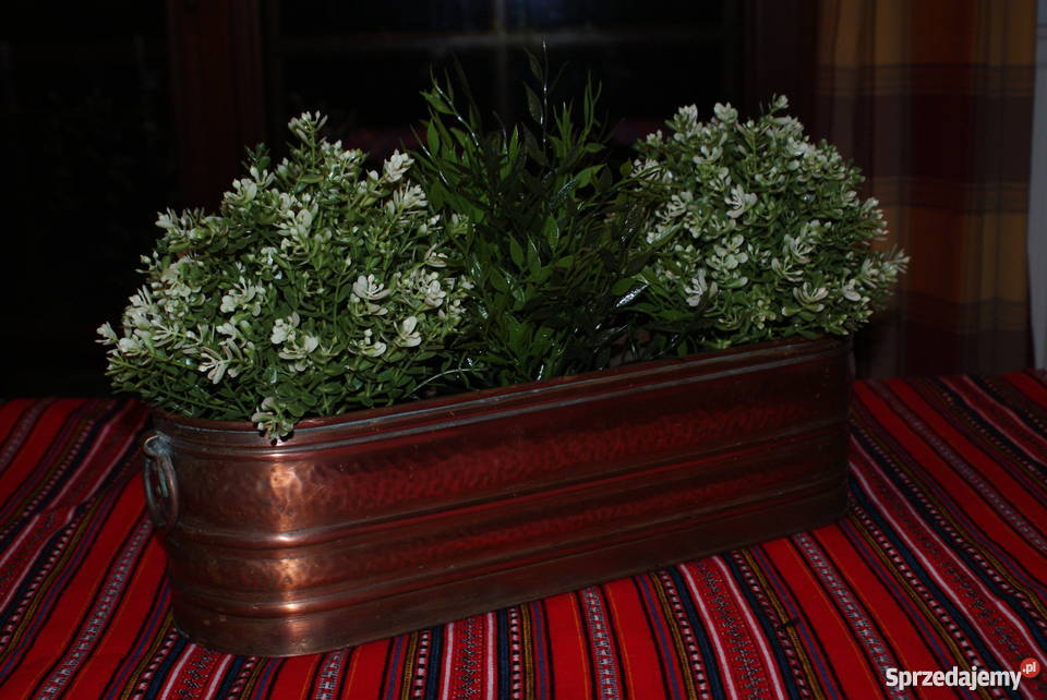 Duża podłużna donica miedziana Warszawa