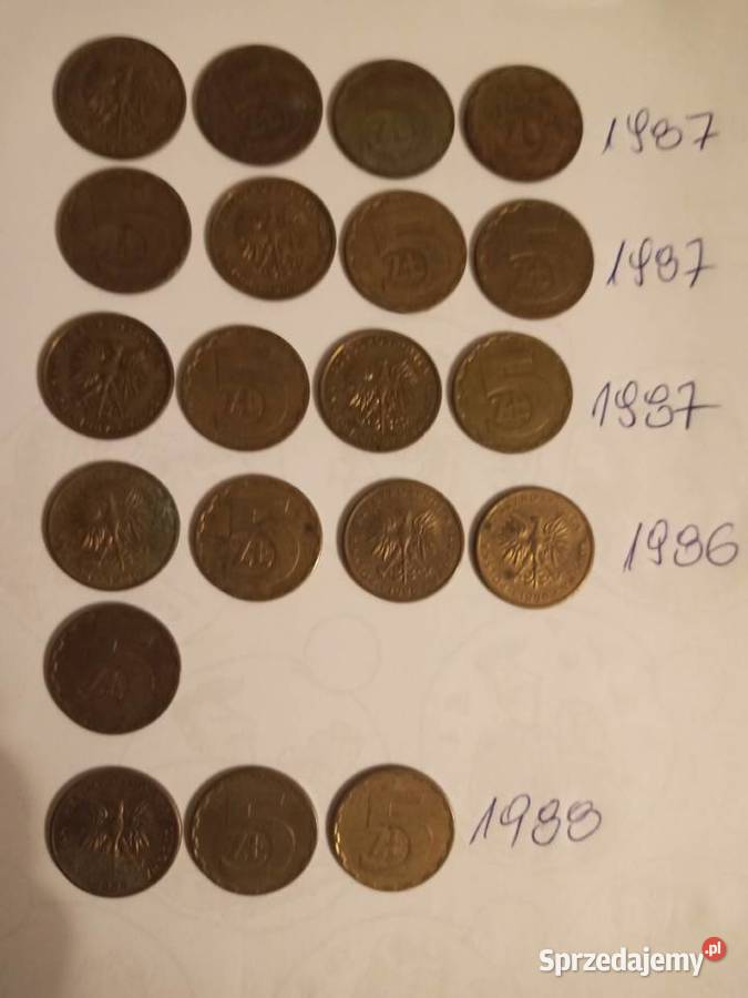 Monety 5 zł z 1986\87\88 r.