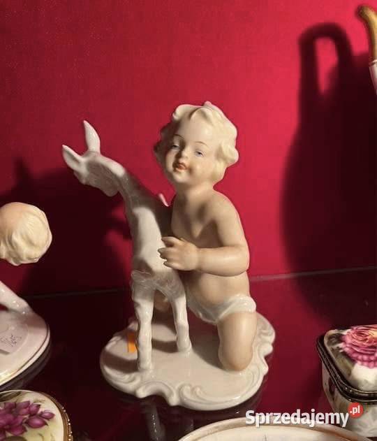 Figurka Putto z koziołkiem Heinz Schaubach 1940