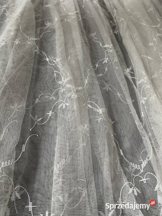 Firanki woal z haftami komplet Zabrze