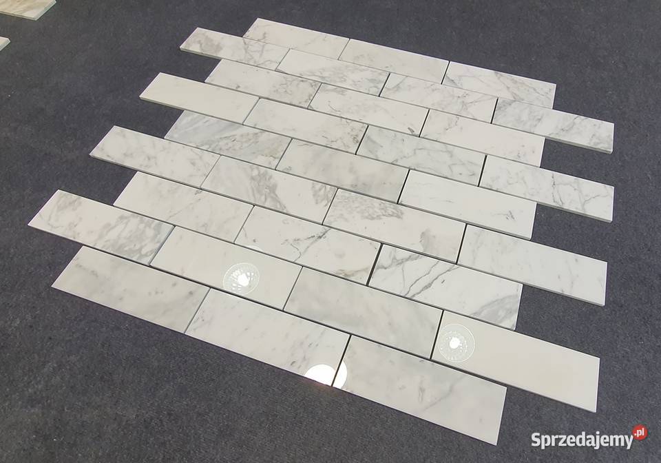 Mozaika Bianco Calacatta poler cegiełka dolnośląskie Bielawa