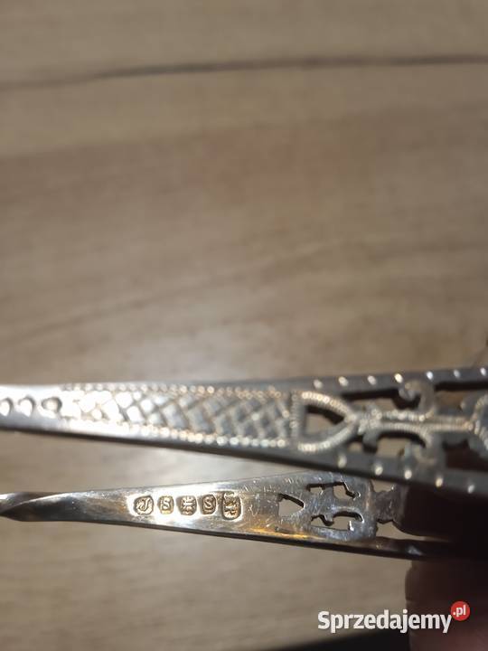 komplet łyżeczek z szczypcami w oryginalnym etui lubelskie Biłgoraj