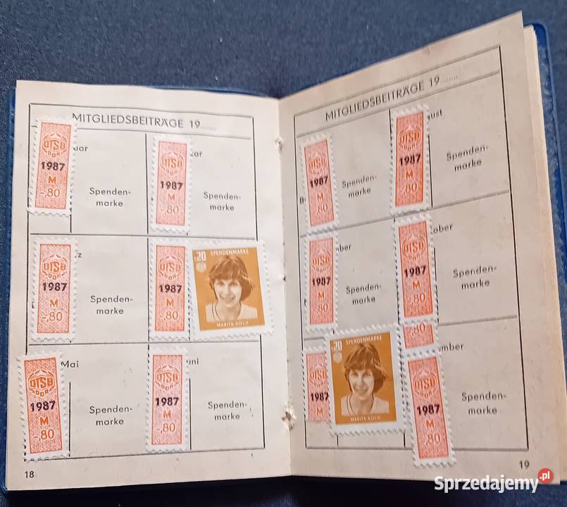 Legitymacja Deutsche Turn und Sportbuch der DDR wielkopolskie