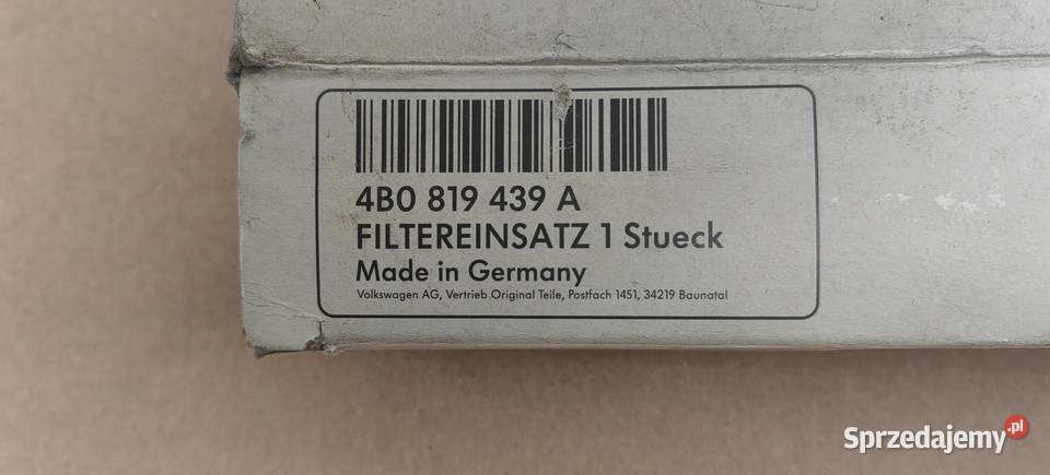 4B0819439A Audi A6 Wkład filtra z filtrowaniem osobowe Rożnów