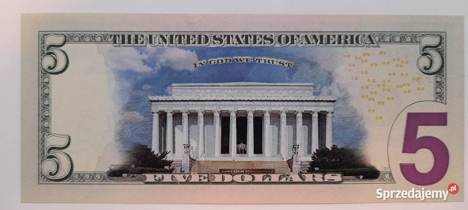 pięć dolarów usa kolorowe UNC mazowieckie Warszawa