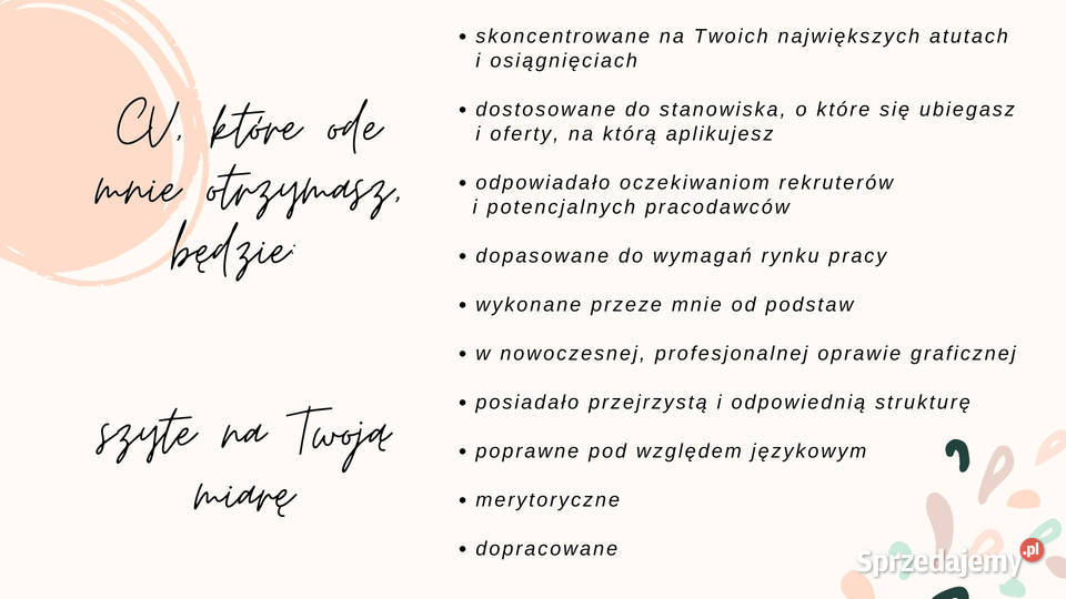 Pisanie CVprofesjonalnie indywidualnie79 Świnoujście