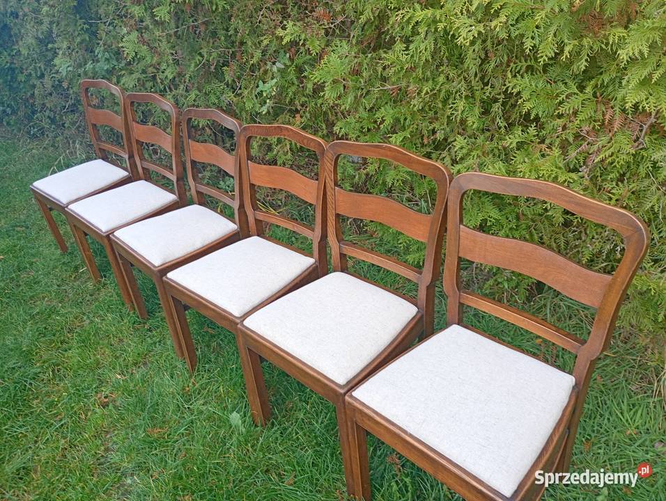 Krzesła dębowe przedwojenne dwa komplety Ostrzeszów sprzedam