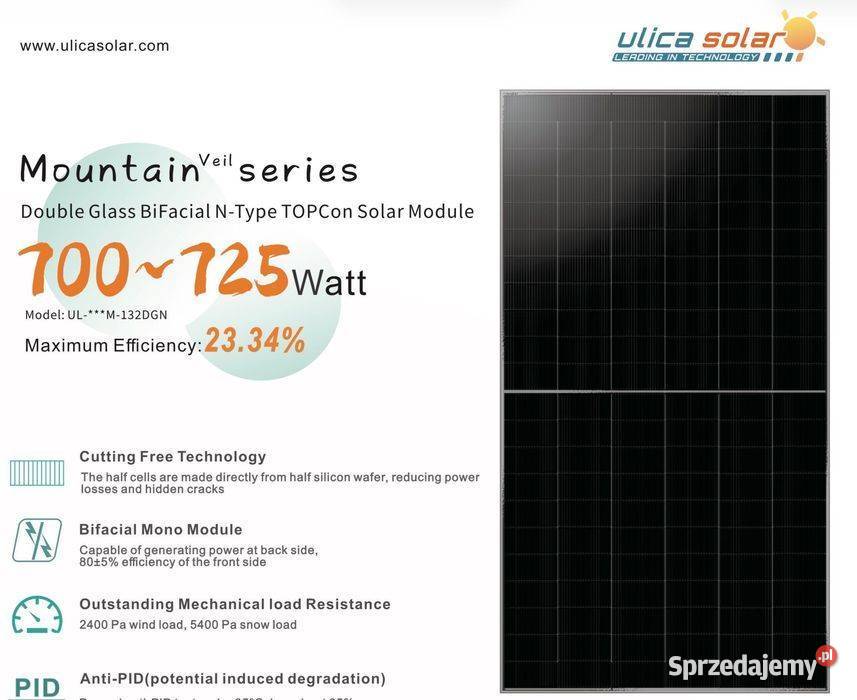 Paleta 33 Panel PV Ulica Solar 710W BIFACIAL małopolskie